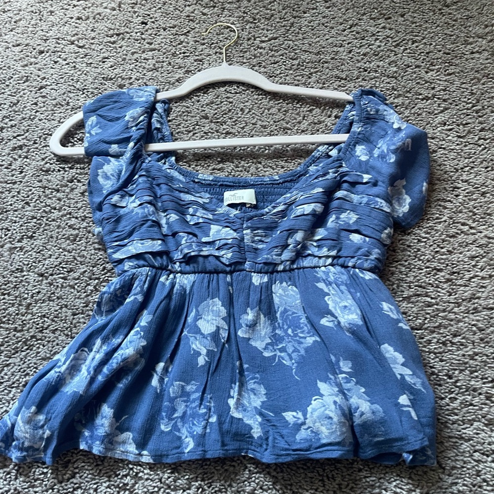 Blue Floral Women's Top